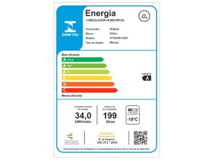 Freezer Horizontal Philco 1 Porta 199L PFH205B 56752032 - Freezer