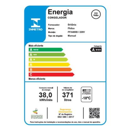 Imagem de Freezer Horizontal Philco 371 Litros PFH400B - 2 em 1 Dupla Função, Branco, 106W