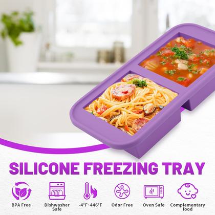 Imagem de Freezer molda o recipiente de sopa de silicone AgigEar de 500 ml com tampas