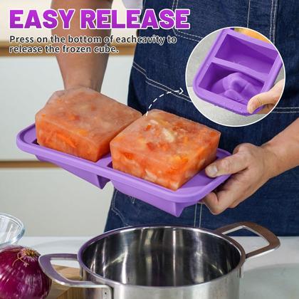 Imagem de Freezer molda o recipiente de sopa de silicone AgigEar de 500 ml com tampas