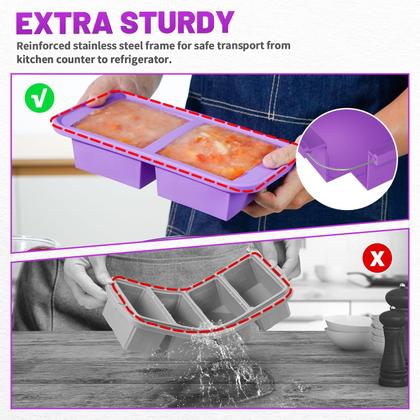 Imagem de Freezer molda o recipiente de sopa de silicone AgigEar de 500 ml com tampas