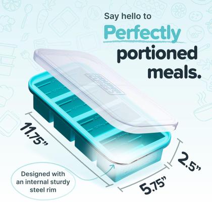 Imagem de Freezer Molds Souper Cubes de 250 ml de silicone com tampa Aqua, pacote com 1 pacote