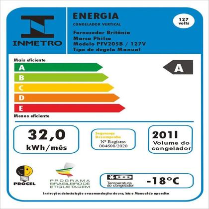 Imagem de Freezer PFV205B Vertical 201 L 2 Em 1 Dupla Função A+ Philco Branco 110V