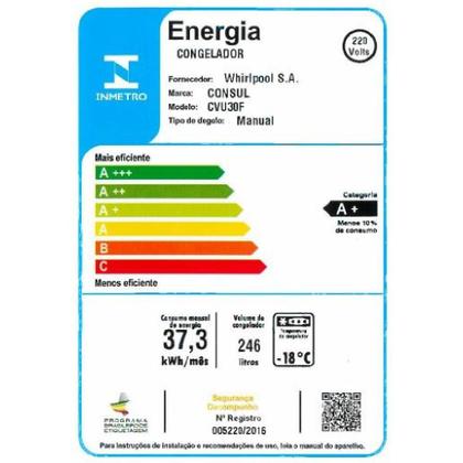 Imagem de Freezer Vertical Cônsul CVU30FB 246L Branco