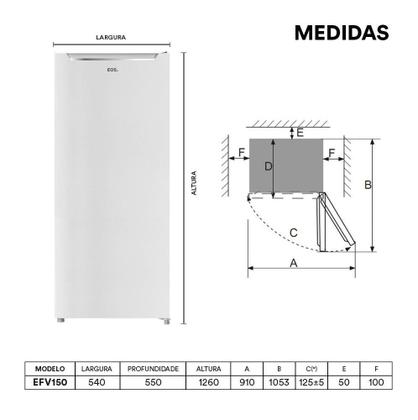 Freezer Vertical EOS 154 Litros EcoGelo Branco EFV150 110V