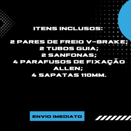 Imagem de FREIO V-BRAKE LOGAN 919AE, Alumínio Preto c/ Sapata Orbital 110mm, Aro 20-29, Dianteiro/Traseiro