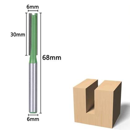 Imagem de Fresa Reta Paralela 6Mm Haste 6Mm Metal Duro Tupia Madeira