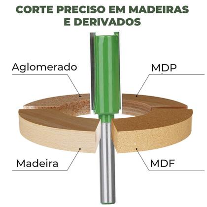 Imagem de Fresa Reta Paralela 6Mm Haste 6Mm Metal Duro Tupia Madeira