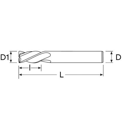 Imagem de fresa topo HSS 4 cortes 14 mmx26x83xh12