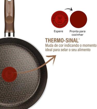 Imagem de Frigideira 24cm 1,8 Litros Rochedo Expert Chocolate
