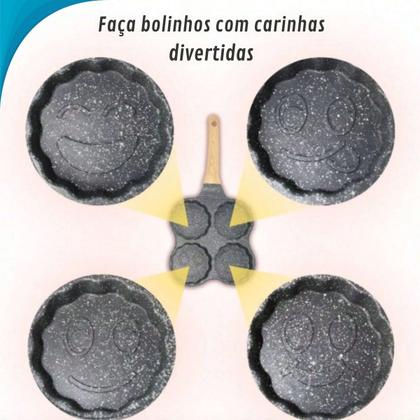 Imagem de Frigideira 4 Compartimentos Antiaderente Para Café Da Manhã Dia Das Mães