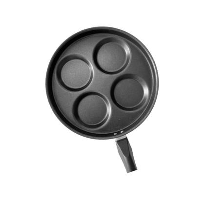 Imagem de Frigideira 4 Ovos Hamburgueres Com Tampa de Vidro Alumi-Aço Linha Premium J4TECH Alumínio Antiaderente Teflon Ultra Resistente 