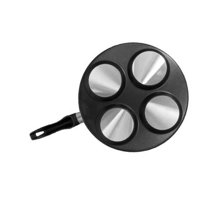 Imagem de Frigideira 4 Ovos Hamburgueres Com Tampa de Vidro Linha Premium J4TECH Alumínio Antiaderente Teflon Ultra Resistente 