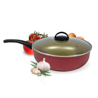 Imagem de FRIGIDEIRA ALTA FUNDA WOK ANTIADERENTE Nº 26 CEREJA C/ BEGE ALUMÍNIOS PORTELA