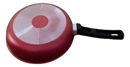 Imagem de Frigideira Antiaderente 20 CM Aluminio Profissional com Tampa de Vidro vermelho e Preto