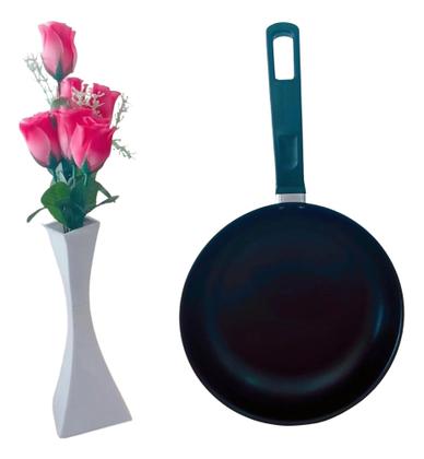 Imagem de Frigideira Antiaderente 20 CM Aluminio Profissional com Tampa de Vidro vermelho e Preto