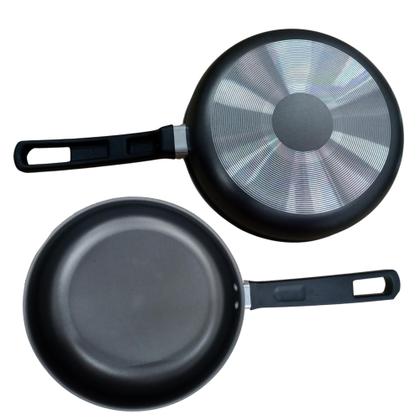 Imagem de Frigideira Antiaderente 20 CM Aluminio Profissional com Tampa de Vidro vermelho e Preto