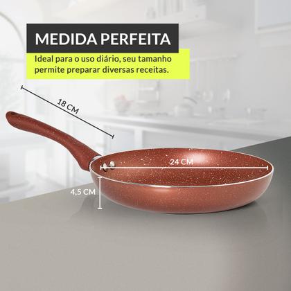 Imagem de Frigideira Antiaderente 24cm Cobre Moda do Chef Graniflon Premium