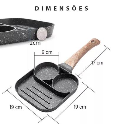 Imagem de Frigideira Antiaderente 3 Em 1 Pedra Maifan Resistente Nao Gruda Resistente