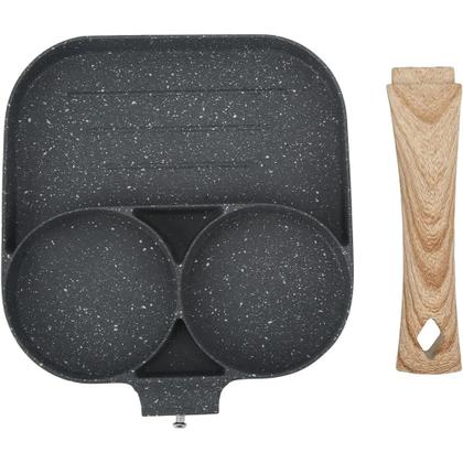 Imagem de Frigideira Antiaderente 3 Em 1 Pedra Maifan Resistente Nao Gruda Resistente