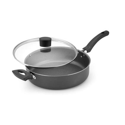 Imagem de Frigideira Antiaderente Com Tampa De Vidro E Alça - Cinza