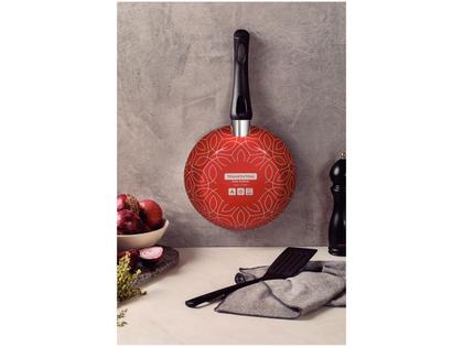 Imagem de Frigideira Antiaderente Tramontina de Alumínio Paris Vermelha 20cm com Espátula