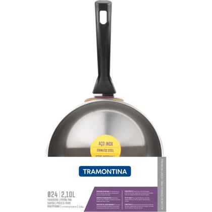 Imagem de Frigideira Antiaderente Tramontina Inox Brava Induction 24cm