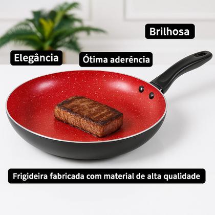 Imagem de Frigideira Cerâmica Indução/gás Frita Sem Óleo Antiaderente Cozinha Alto Desempenho