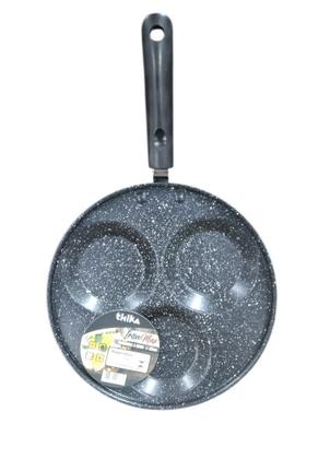 Imagem de Frigideira Com 3 Divisórias Circular Antiaderente Para Ovos Grelhados 23cm Fogão Indução Elétrico a Gás Vitrocerâmico Cabo Baquelite Prática