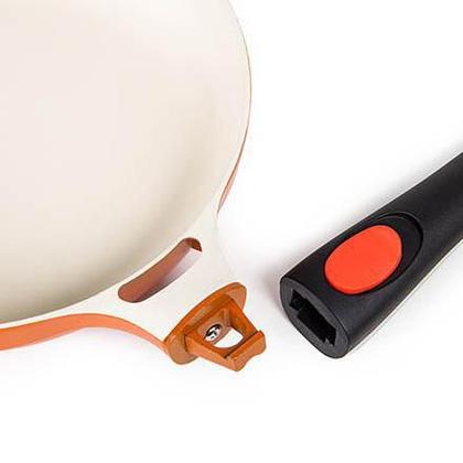 Imagem de Frigideira com Revestimento Cerâmico 24 Cm Le Cook Laranja com Cabo Destacável