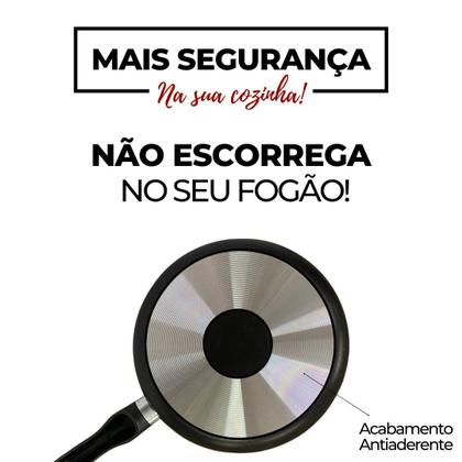 Imagem de Frigideira com Tampa de Vidro 20cm Preta Linha Premium J4TECH Alumínio Antiaderente Teflon Ultra Resistente 