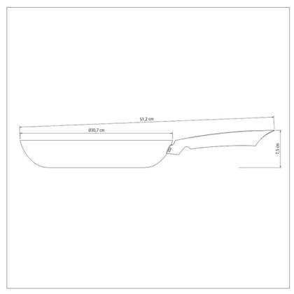 Imagem de Frigideira de Ferro Esmaltado 30 cm 3 L com Revestimento Interno em Antiaderente Starflon Trento Tramontina 20836/030