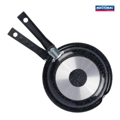 Imagem de Frigideira Dupla Omeleteira Antiaderente 18cm Preto Nacional