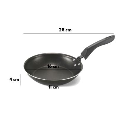 Imagem de Frigideira Francesa 16cm Preta Esplendida  Alumi-Aço Linha Premium J4TECH Alumínio Antiaderente Teflon Ultra Resistente