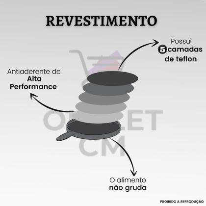 Imagem de Frigideira Francesa 18cm Preta Esplendida Alumi-Aço Linha Premium J4TECH Alumínio Antiaderente Teflon Ultra Resistente 