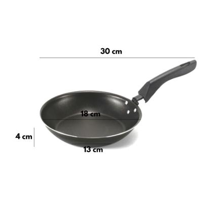 Imagem de Frigideira Francesa 18cm Preta Esplendida Alumi-Aço Linha Premium J4TECH Alumínio Antiaderente Teflon Ultra Resistente 