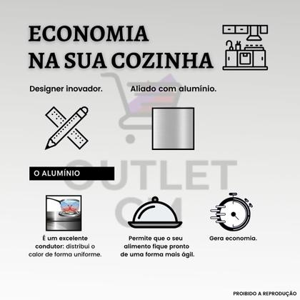 Imagem de Frigideira Francesa 22cm Preta Esplendida Alumi-Aço Linha Premium J4TECH Alumínio Antiaderente Teflon Ultra Resistente