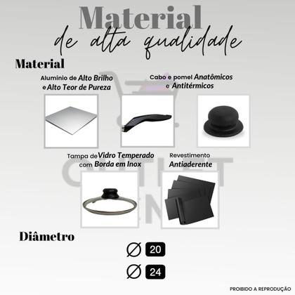 Imagem de Frigideira Francesa 22cm Preta Esplendida Alumi-Aço Linha Premium J4TECH Alumínio Antiaderente Teflon Ultra Resistente