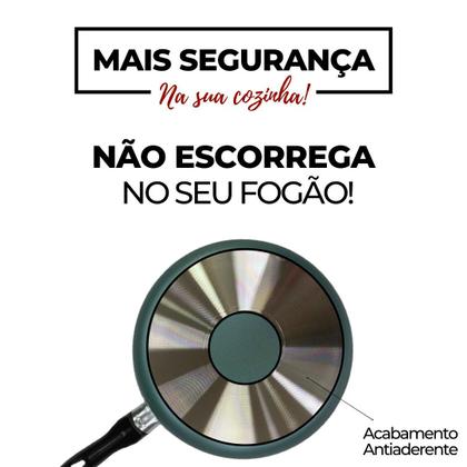 Imagem de Frigideira Francesa 24cm Grande Verde Esmeralda  Alumi-Aço Linha Premium J4TECH Alumínio Antiaderente Teflon Ultra Resistente 