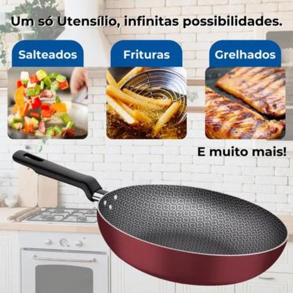 Imagem de Frigideira Funda Tramontina 24cm Wok Loreto Antiaderente Com Tampa