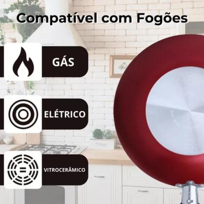 Imagem de Frigideira Funda Tramontina 24cm Wok Loreto Antiaderente Com Tampa
