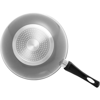 Imagem de Frigideira Funda Wok Granilite Cinza Indução 28cm Antiaderente Com Tampa