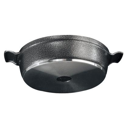 Imagem de Frigideira grande 30cm com tampa de vidro aluminio fundido Javali