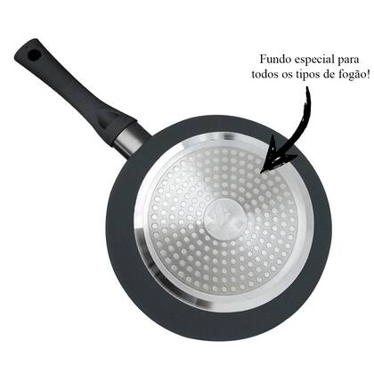 Imagem de Frigideira Hercules Antiaderente 20cm Indução Ceramico Cinza