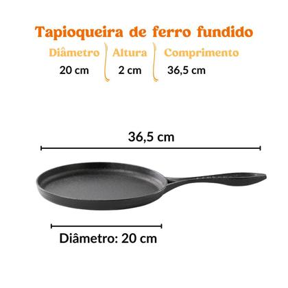 Imagem de Frigideira P/ Tapioca Tapioqueira Ferro Fundido 20 cm