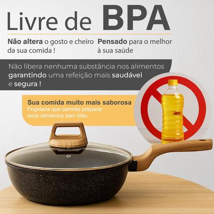 Imagem de Frigideira Panela Antiaderente De Indução Cerâmica Polida Linha Premium