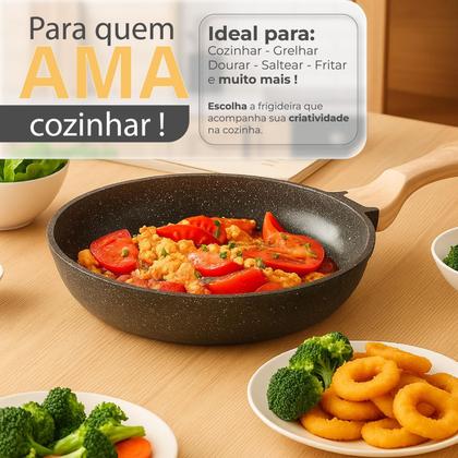 Imagem de Frigideira Panela Antiaderente De Indução Cerâmica Polida Linha Premium