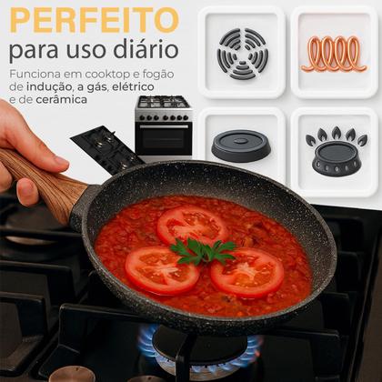 Imagem de Frigideira Panela Antiaderente De Indução Cerâmica Polida Linha Premium