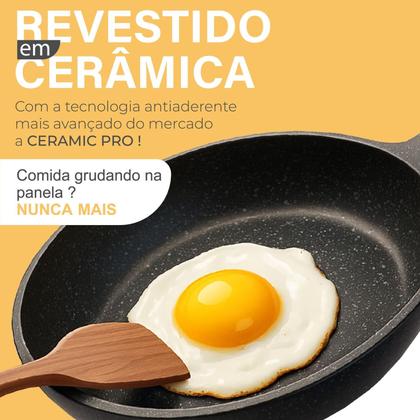 Imagem de Frigideira Panela Antiaderente De Indução Cerâmica Polida Linha Premium