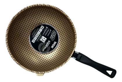 Imagem de Frigideira Panela Wok Antiaderente 24cm 2,8l Mta Chocolate